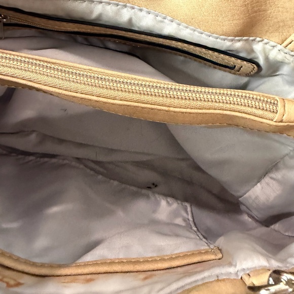 Nicole Miller Tan Shoulder Bag with Chain Straps - Picture 6 of 11
